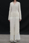 SWAYING 25 Spring/Summer Flared Wool Trousers SW-SW25PS3B12-BAI White SW25PS3B12